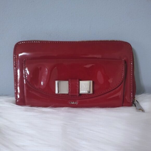 Chloe patent leather bow wallet full incl EUC - Picture 3 of 8